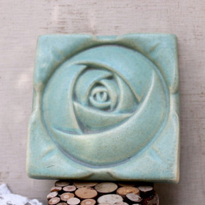 ... arts & crafts movement stoneware tile mint rose tile arts and crafts