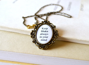 Ithaka quote necklace, literary, summer gift, holiday, Greek island ...