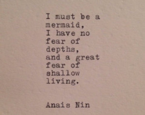 Anais Nin Mermaid Quote Typed on Ty pewriter ...