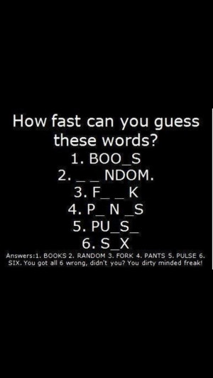 Dirty mind game (i got them all wrong :'D)