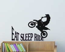 Boys Bedroom Sticker Girls Room Quote Decor Wall Words Decal Motocross ...
