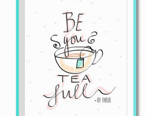 ... Quote tea party teacup Kitchen Decor Mint Shabby Chic Paris