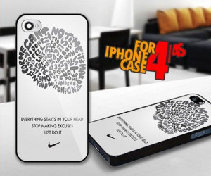 Nike Quotes Brain for iPhone 4 / 4s Black case
