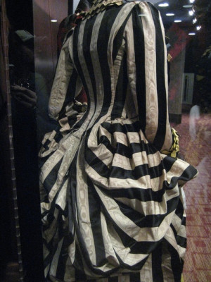 victorian bustle striped dress neo victorian