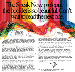 Speak Now Booklet