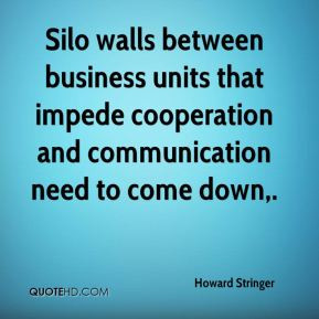 ... units that impede cooperation and communication need to come down