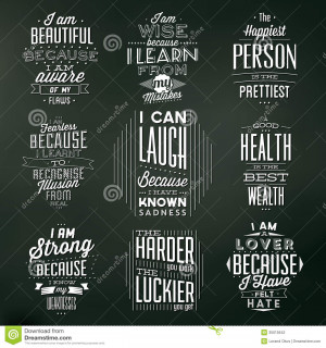 Set Of Vintage Typographic Backgrounds / Motivational Quotes - Retro ...