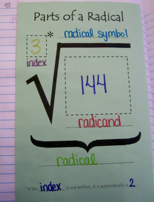 Parts of a Radical Graphic Organizer
