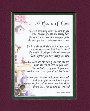 Amazon.com - 50 Years of Love, #119, Touching Poem. A Gift For A ...