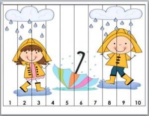 Spring Rain / Rainy Days Counting Puzzles
