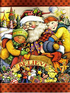 MARY ENGELBREIT BLANK NOTE CARDS BELIEVE SANTA CHILDREN CHRISTMAS IN ...