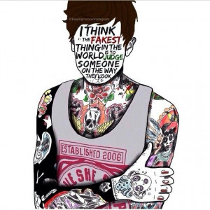 ... the world is to judge someone on the way they look- Oliver Sykes Quote