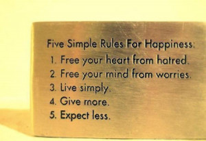 Simple Rules For Happiness.Free You Heart From Hatred,Free Your Mind ...