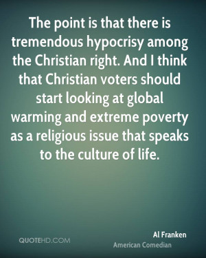 hypocrisy among the Christian right. And I think that Christian ...