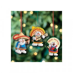 FELIZ Navidad SNOWMAN Christmas Ornaments/MEXICAN Holiday DECOR/Tree ...