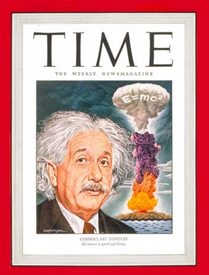 Scientist Albert Einstein and the atom bomb