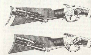 Maxim's prototype for a self-loading rifle. (1881)