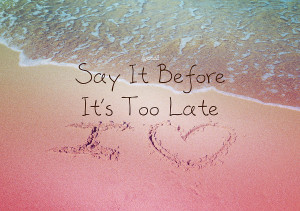 Say It Before Its Too Late U Love You Beach Photo Quote Photograph