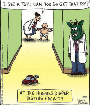 Funny cartoon – Huggies Diaper Testing