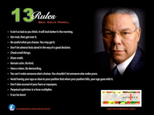 13 Rules for Success by Gen. Colin Powell. | #quotes #success #wisdom ...