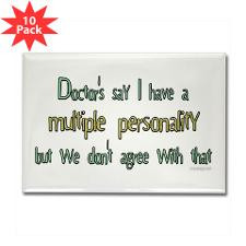 Multiple Personality Rectangle Magnet (10 pack) for
