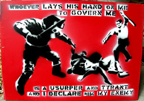 Police Brutality & Pierre Joseph Proudhon Quote. This stencil appeared ...