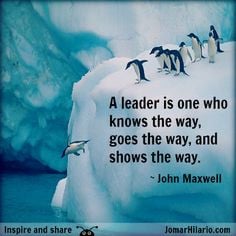 ... who knows the way, goes the way, and shows the way. ~John Maxwell More