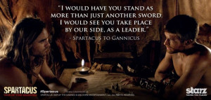 Characters Spartacus and Gannicus in perhaps the most poignant and ...