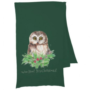 Woo Hoo it's Christmas! Humor quote watercolor Owl