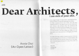 dear architects, i am sick of your shit is an open letter by annie ...