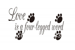 love is a four legged word decal wall vinyl decor sticker home ...