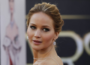 Jennifer Lawrence wears an updo at the 2013 Oscars