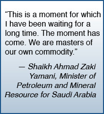 The oil embargo in the 1970s. Just the Saudis' friendly way of ...