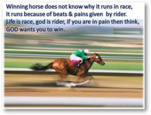 Motivational Wallpaper on Life : Winning horse does not know why it ...