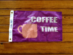 BALD EAGLE FLAG STORE PRESENTS THE COFFEE TIME BOAT FLAG