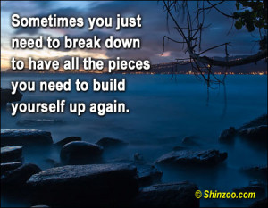 Sometimes You Just Need to break down ~ Break Up Quote
