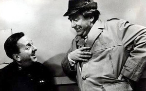 Hugh Lloyd (left) with Tony Hancock in the TV show Hancock's Half Hour