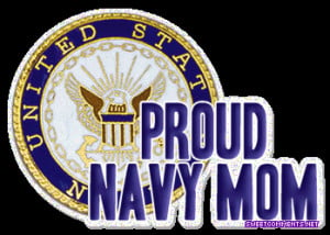 Proud navy mom sparkle graphic