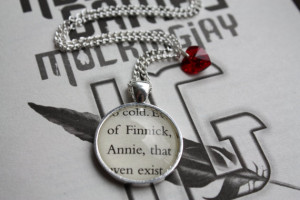 Hunger Games 'Finnick & Annie' Book Quote Charm Necklace