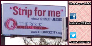 Church's 'Strip for me' billboard draws attention