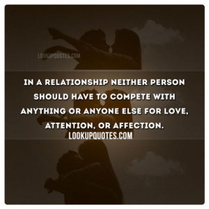 In a relationship neither person should have to compete with anything