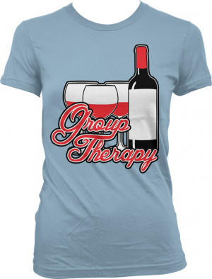 Group-Therapy-Vino-Wine-Drinking-Friends-Funny-Sayings-Slogans-Juniors ...