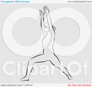 Clipart-Of-A-Black-And-White-Line-Drawing-Of-A-Woman-Doing-Yoga-5 ...