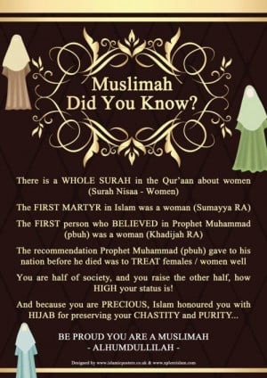 value of Muslim woman in Islam