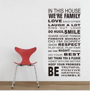 We-are-Family-In-This-House-Wall-Sticker-inspirational-quote-Art-decal ...