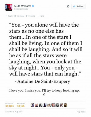 ... father with a touching tribute - a quote from ‘The Little Prince