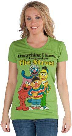 ... shirt featuring Bert, Ernie, Elmo, and Super Grover with the quote