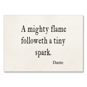 Vintage Dante Mighty Flame Tiny Spark Quote Quotes Business Card ...