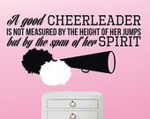 Inspirational Cheerleading Quote Pom Poms and Megaphone Wall Decal Wal ...