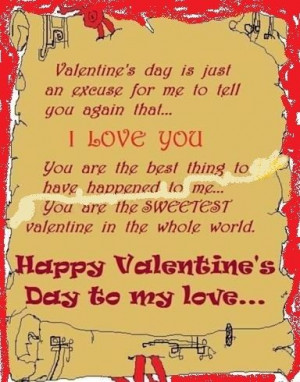 Happy Valentines Day to My Love